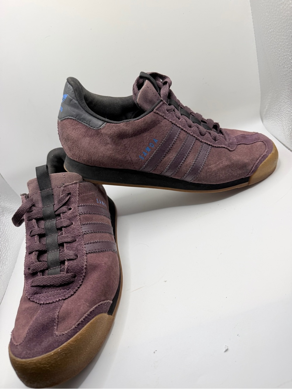 adidas Men's Suede Sneakers in Plum with Gum Sole